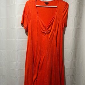 Vibrant Orange Short Sleeve Dress